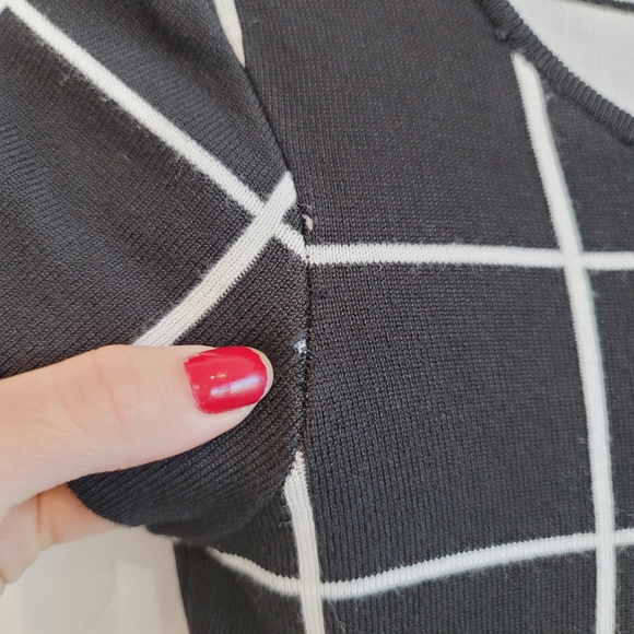 💕 My Michelle Girls Black & White Grid Print Dress Girl's Size Medium - Picture 8 of 9